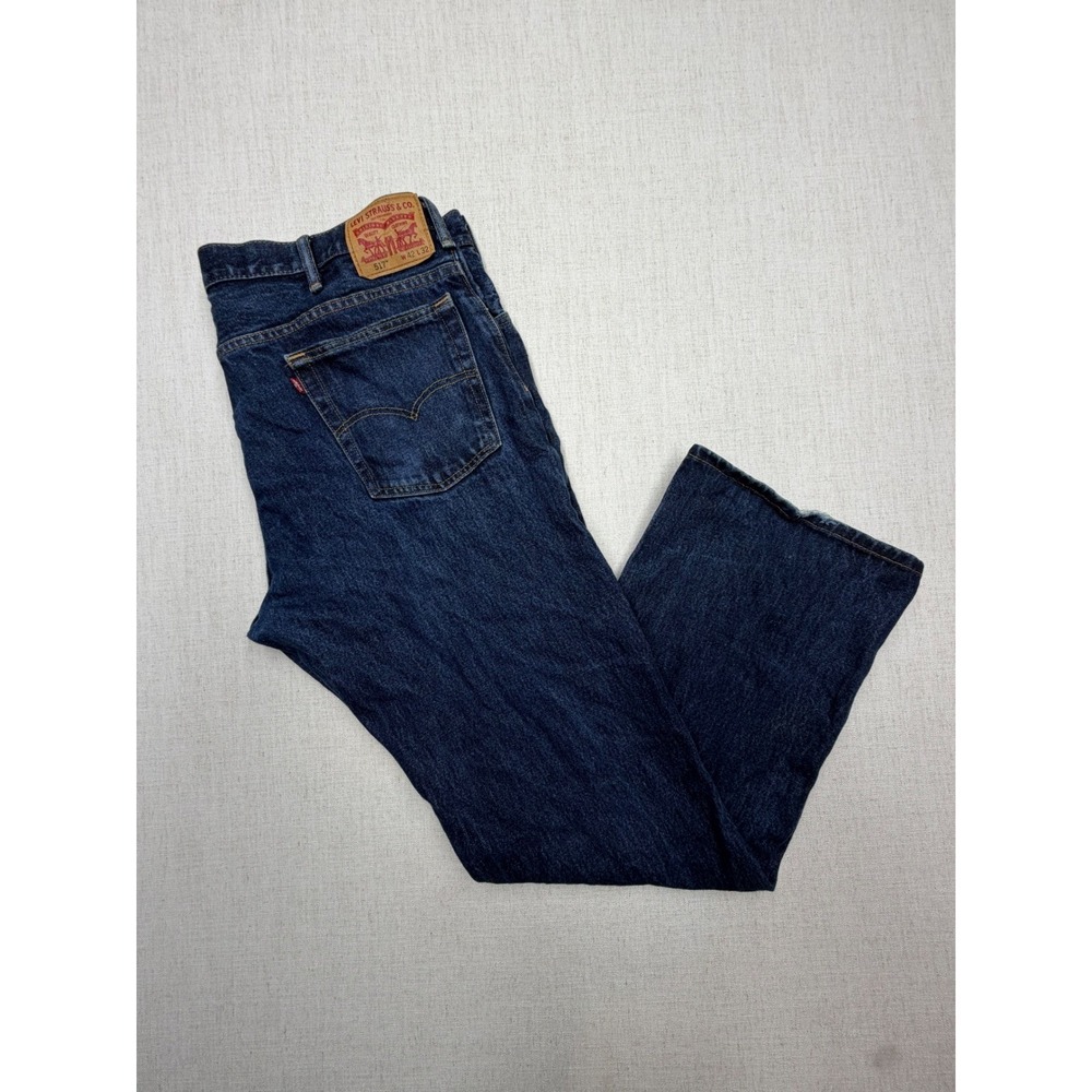Levis 517 Bootcut Jeans Mens 42x32 Dark Wash Denim Blue 517-0217